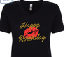 Happy Birthday RED Lips Gold font
